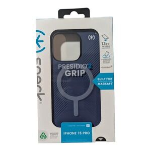 J5. Speck Presidio2 Grip with MagSafe Case For iPhone 15 Pro‎ - Coastal Blue